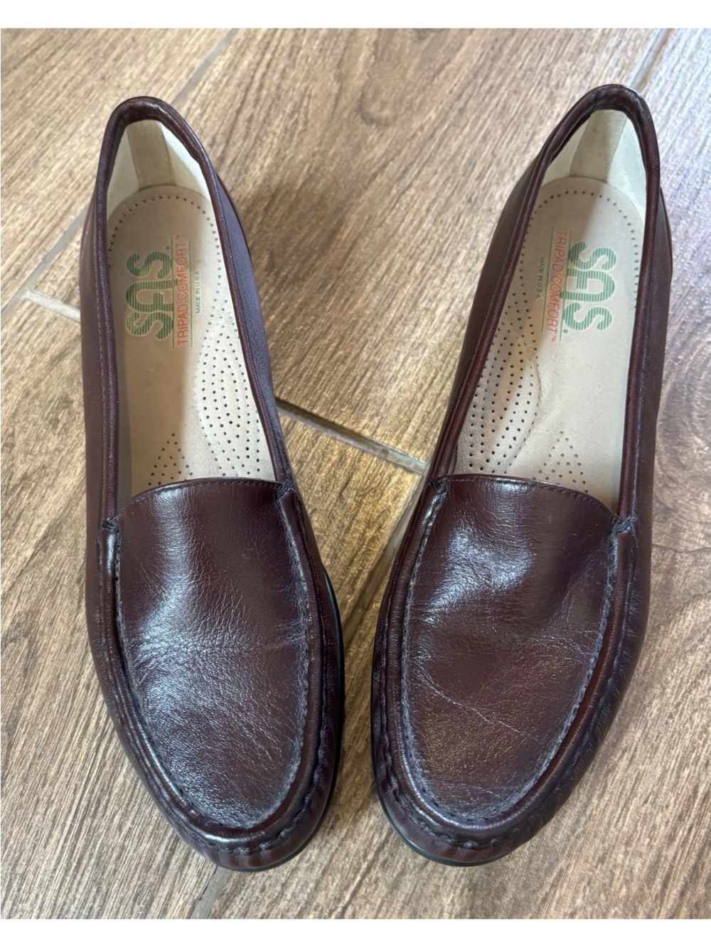 SAS Tripad Loafers Womens 9.5 Narrow Burgundy Leather Work Comfort